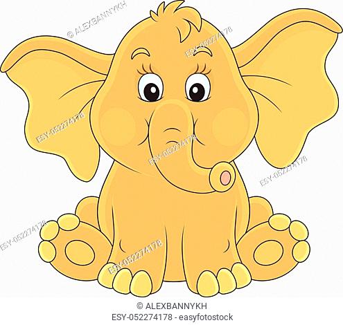 Cartoon baby elephant in a naif childish drawing style with big ears, Stock  Photo, Picture And Low Budget Royalty Free Image. Pic. ESY-033587476 |  agefotostock