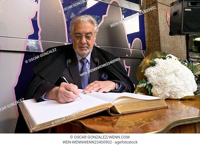 Spanish tenor Placido Domingo unveils his wax figure at a ceremony at the Wax Museum in Madrid Featuring: Placido Domingo Where: Madrid