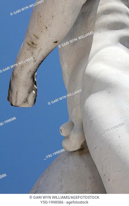 detail of statue at stadio dei marmi in rome italy