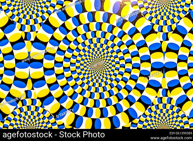 Abstract illusion background with the illusion of movement objects