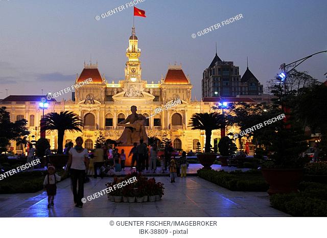 Town hall and Ho Chi Minh Monument in Ho Chi Minh City Saigon Vietnam