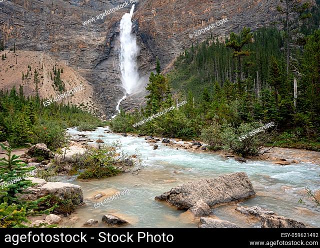 Image of the Takakkaw Falls, the second largest falls of Canada within the Yoho National Park, British Columbia