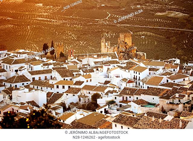 Castle and village of Zuheros. Cordoba, Andalusia, Spain
