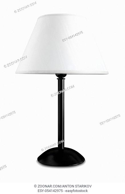Front view of classic table lamp isolated on white