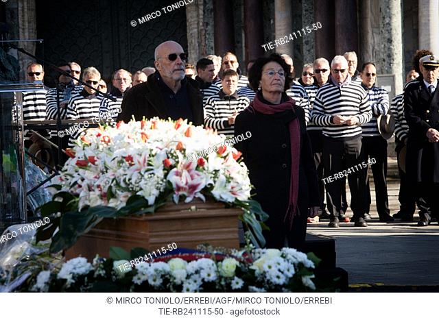 Ufficial funeral in San Marco Square for Valeria Solesin, the young student killed in the attack at the Bataclan in Paris. The father Alberto Solesin