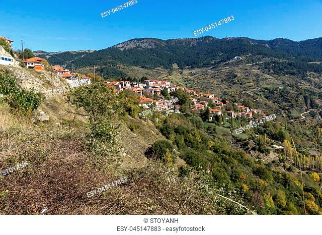 Autumn view of village of Metsovo near city of Ioannina, Epirus Region, Greece