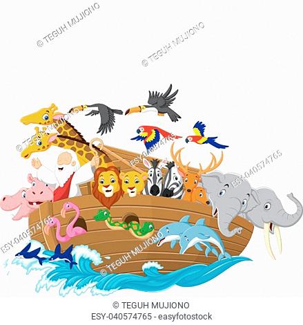 Cartoon Noah's ark isolated on white background