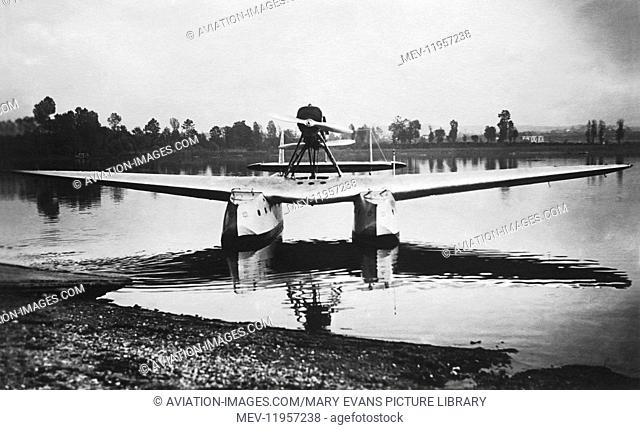 Savoia Marchetti S-55 Flying Boat Parked Floating on a Lake