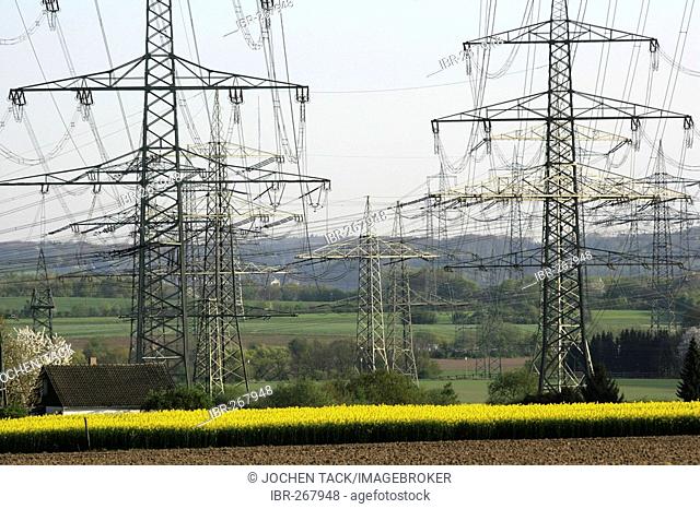 DEU, Germany, Bochum: High Voltage power lines.|
