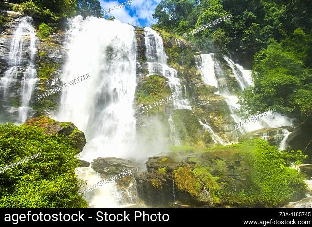 Wachirathan Waterfall: the most famous waterfall in the Doi Inthanon National Park, , Chang Mai, Thailand, Asia