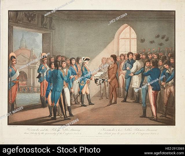 Kosciusko and the Polish Nobles obtaining their Liberty by the generosity of the Emperor.., 1801. Creator: Gaugain, Thomas (1756-1810)