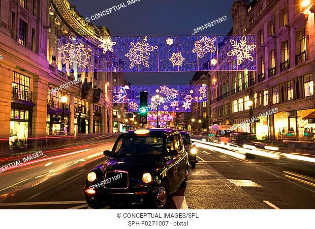 Regent Street, London, UK, at Christmas