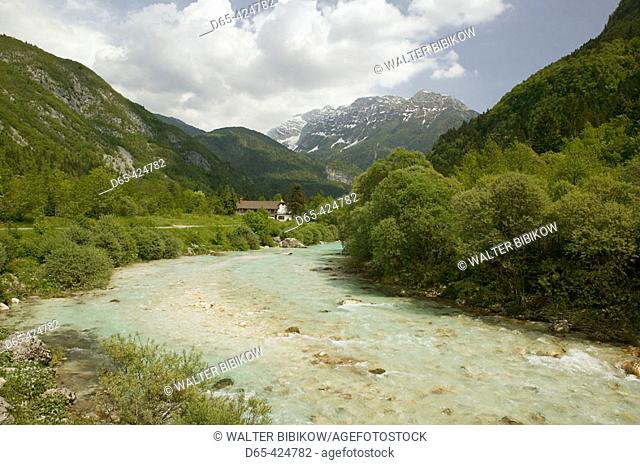 Turquoise Waters of the Soca River. Julian Alps. Soca. Primorska. Slovenia
