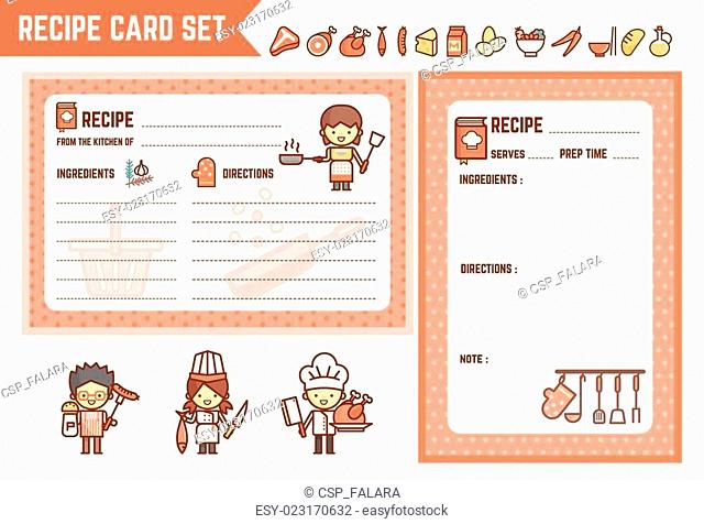 cooking and kitchen recipe card set
