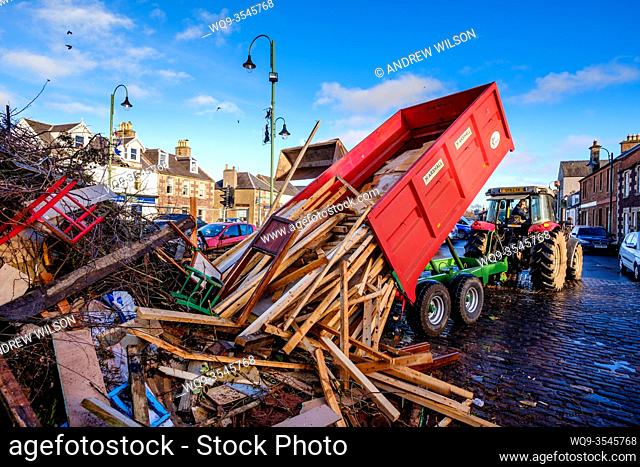 Work on building the famous Biggar bonfire continues throughout December before it is lit on Hogmanay (New Years Eve) 31st December to celebrate the new year