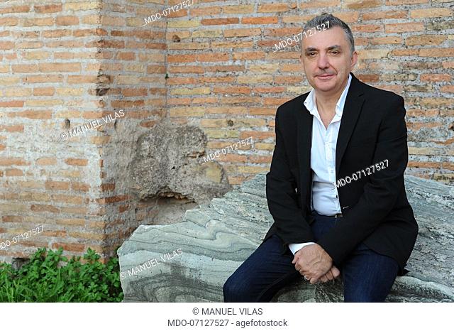 Spanish poet and writer Manuel Vilas poses at the Basilica di Massenzio during Letterature International Festival in Rome 2019