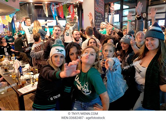 Philadelphia fans celebrate after Super Bowl win Featuring: Atmosphere Where: Manhattan, New York, United States When: 05 Feb 2018 Credit: TNYF/WENN