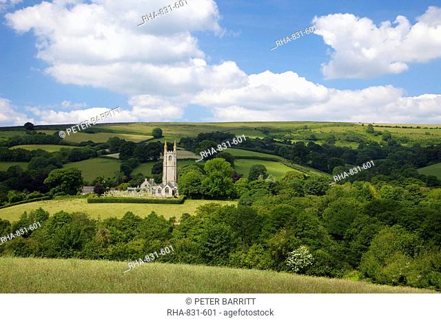 Widecombe-in-the-Moor in summer sunshine, Dartmoor, Devon, England, United Kingdom, Europe