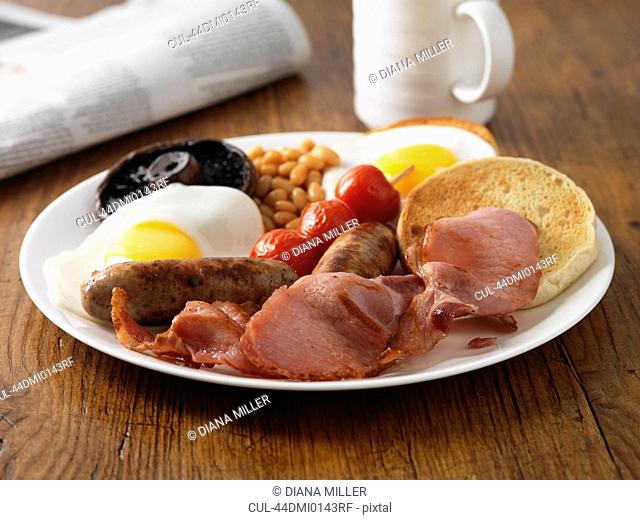 Plate of English breakfast