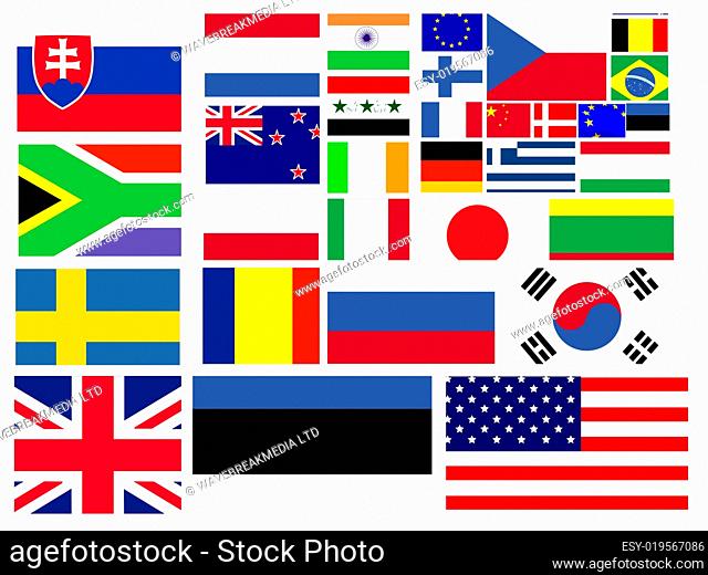 Collection of world flags
