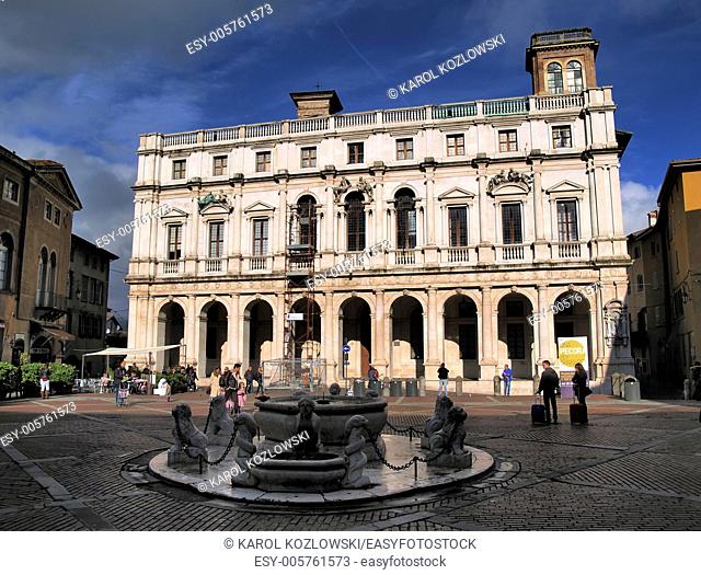 Cityscape of Bergamo in Lombardy province, Italy
