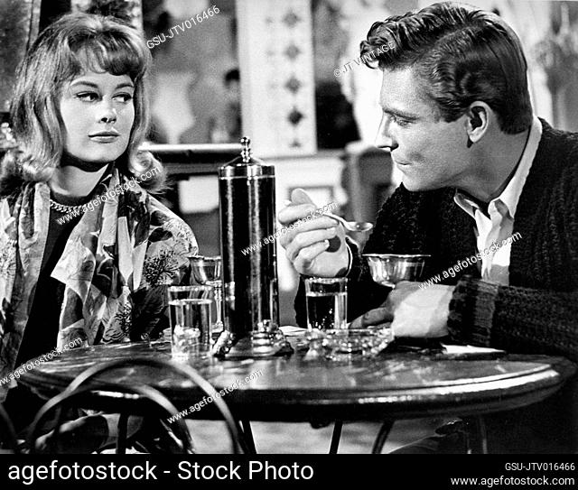 Shirley Knight, Grant Williams, on-set of the Film, The Couch, Warner Bros., 1962
