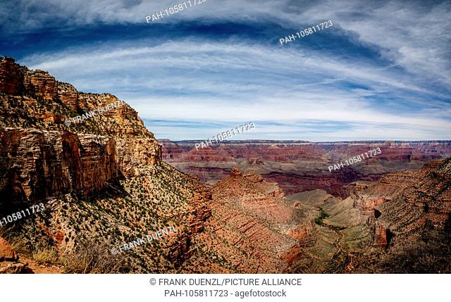 Giant rock formations at the Grand Canyon in Arizona, in March 2018. | usage worldwide. - /Arizona/United States of America