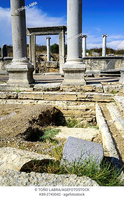 Agora of Perge, Old capital of Pamphylia Secunda. Ancient Greece. Asia Minor. Turkey