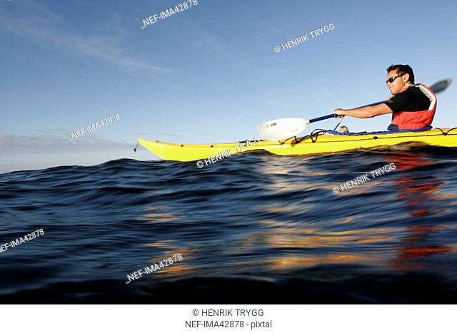 A man in a kayak