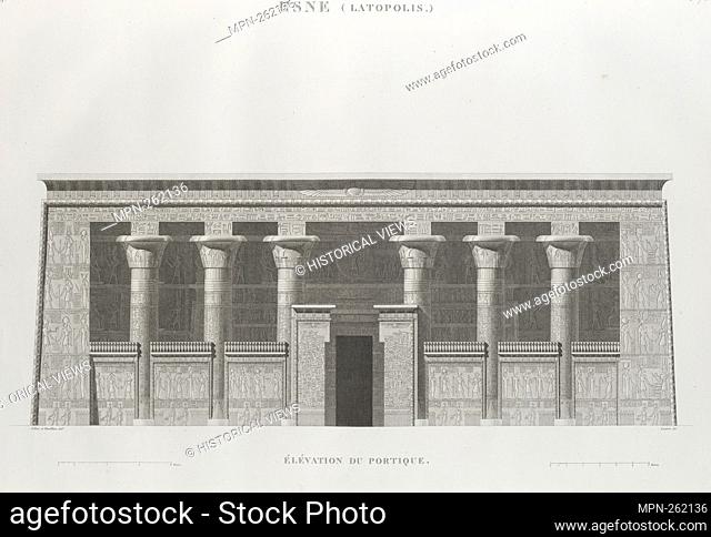 Esné [Isnâ] (Latopolis). Élévation du portique. Jomard, M. (Edme-François), 1777-1862 (Editor). Description de l'Égypte : ou