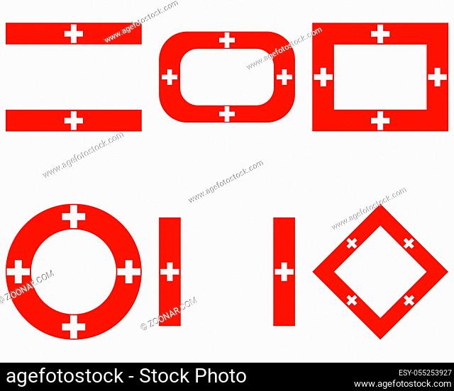 Fahne der Schweiz mit Textfreiraum - Flag of the Switzerland with copy space