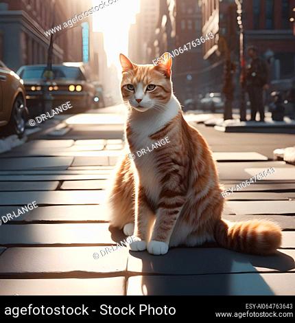 beautiful cats are stray in city