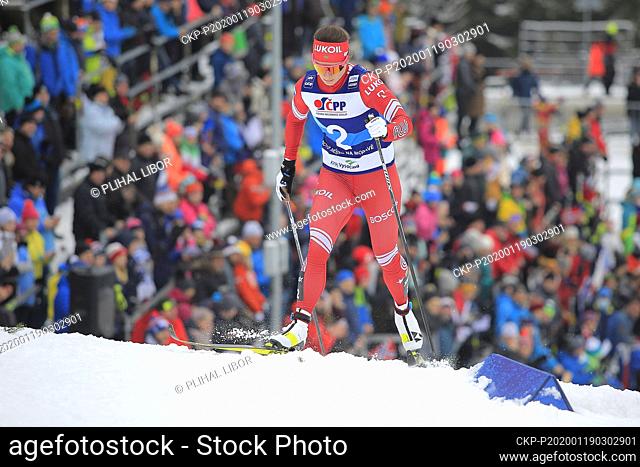 Natalya Nepryayeva of Russia competes during the women's 10 km classic style within the FIS Cross-Country World Cup in Nove Mesto na Morave, Czech Republic