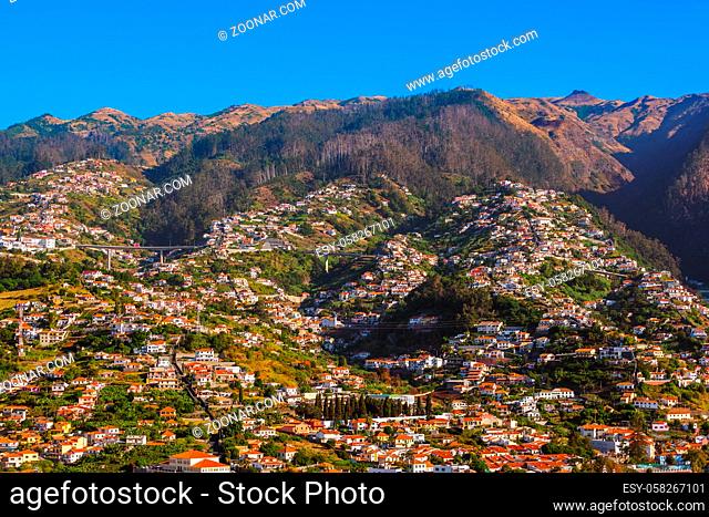 Town Funchal in Madeira Portugal - travel background