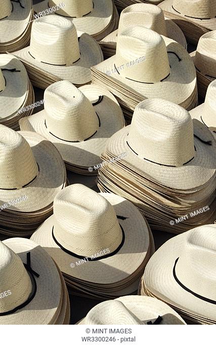 Stacks of Straw Hats