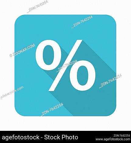 Vector square icon with percent symbol, isolated on white