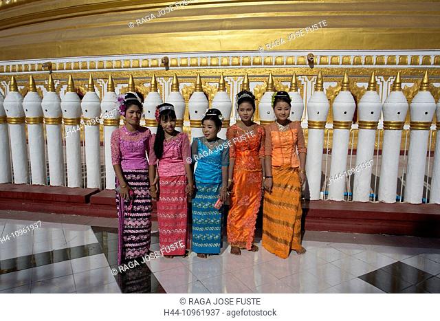 Mandalay, Myanmar, Burma, Asia, Sagaing, Kaung Hmu Taw, architecture, ceremony, city, colourful, colours, famous, golden, pagoda, golden, touristic, travel