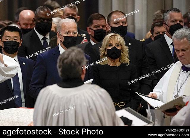 United States President Joe Biden and first lady Dr. Jill Biden, attend the memorial service for former US Senator Bob Dole (Republican of Kansas) at the...