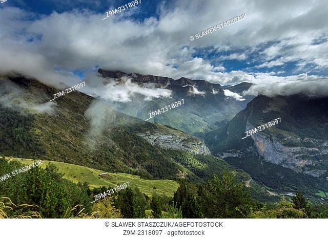 Morning at the entrance to Ordesa Canyon, Ordesa and Monte Perdido National Park, Pyrenees mountains