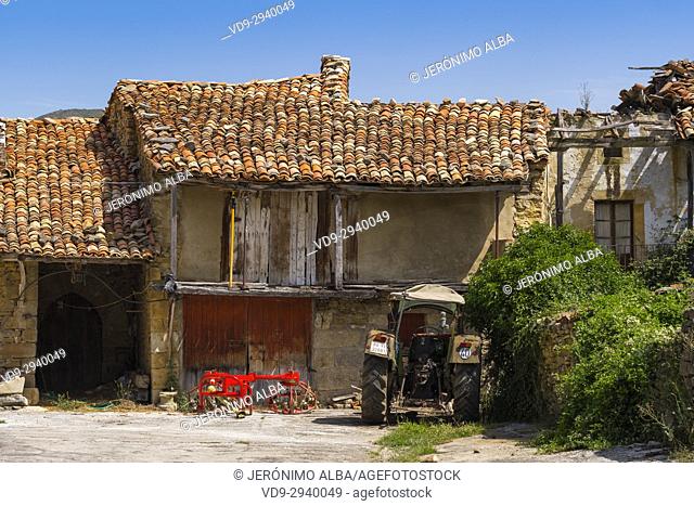 Old stone farm house. Las Merindades County Burgos, Castile and Leon, Spain, Europe