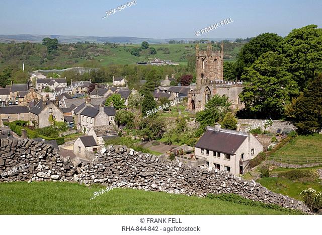 Hartington Village and church, Peak District, Derbyshire, England, United Kingdom, Europe