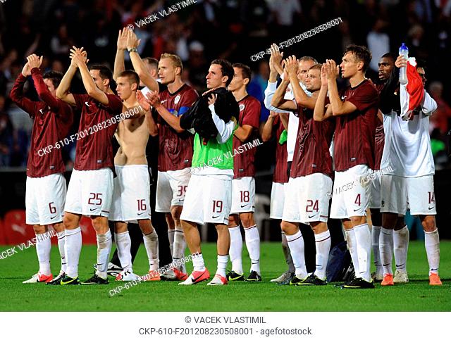 Sparta players after Feyenoord Rotterdam vs AC Sparta Praha match of the 4th qualifying round of Europa League, Rotterdam, Netherlands on August 23