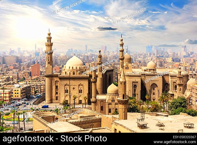 Wonderful view of The Mosque-Madrassa of Sultan Hassan from the Citadel, Cairo, Egypt