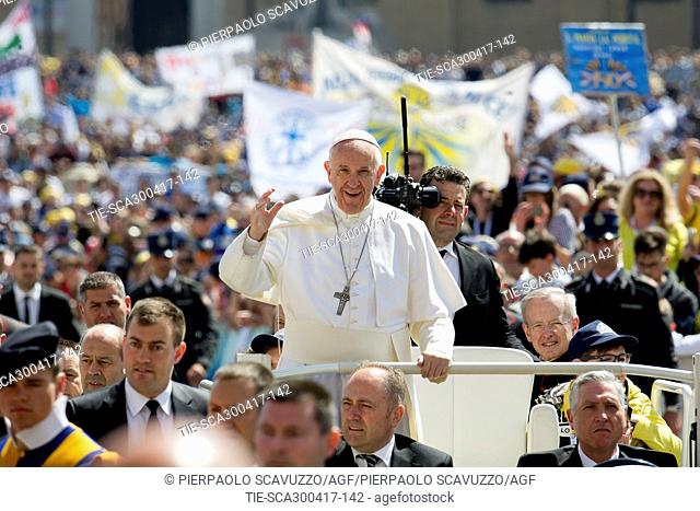 Pope Francis during the special audience for the 150th anniversary of Azione Cattolica Association, St. Peter Square, Vatican