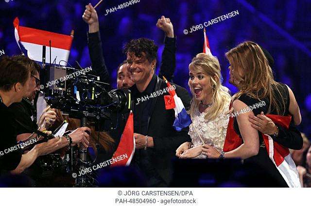 Sanna Nielsen representing Sweden (C) reacts during the voting of the grand final of the 59th Eurovision Song Contest (ESC) in Copenhagen, Denmark, 10 May 2014
