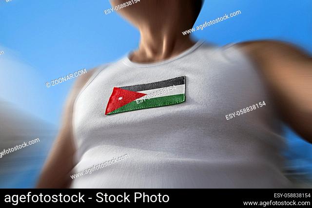 The national flag of Jordan on the athlete's chest