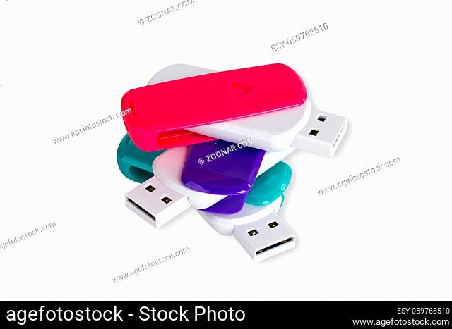 USB Sticks freigestellt auf weissem Hintergrund