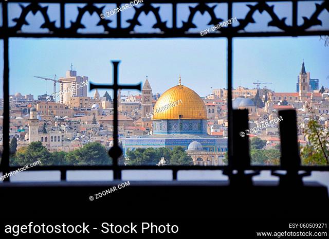 The Dome of the Rock (Qubbet el-Sakhra) is one of the greatest of Islamic monuments, it was built by Abd el-Malik, Jerusalem, Israel
