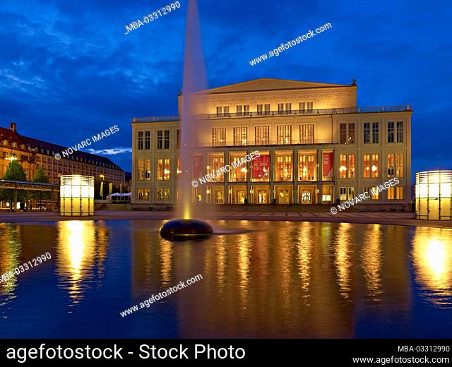 Augustusplatz with opera house in Leipzig, Saxony, Germany