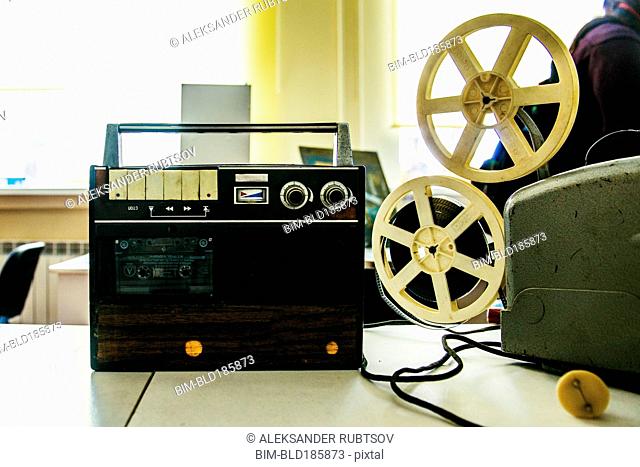 Close up of tape player and recorder